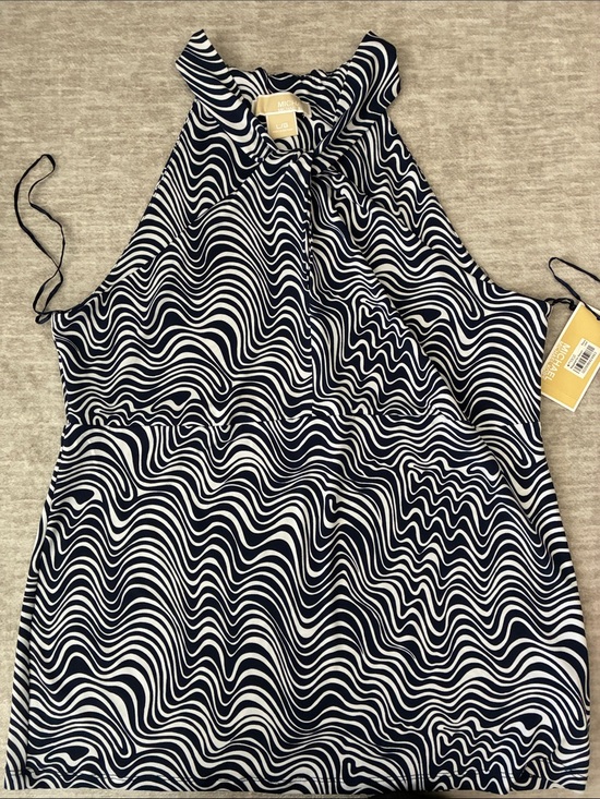 Michael Kors Tops - Michael Kors Navy & White Wavy Halter